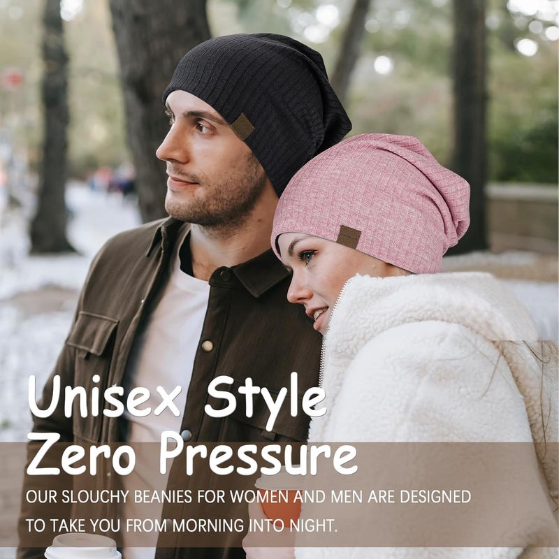 HAMUNI Slouchy Beanie for Men Women Soft Lightweight Running Beanie Hat Chemo Cap Skull Cap - Image 5